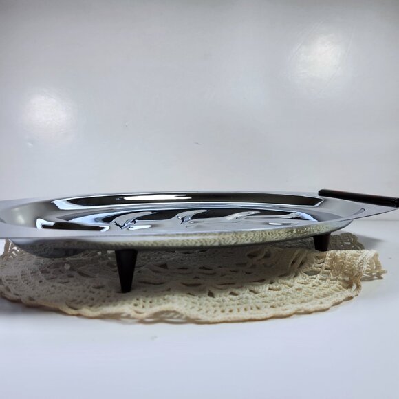 Gourmates Glo Hill Large Serving Tray Meat Platter Cherry Bakelite Handles Feet - Picture 6 of 12